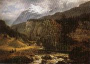 Johan Christian Dahl Alpine Landscape oil painting on canvas